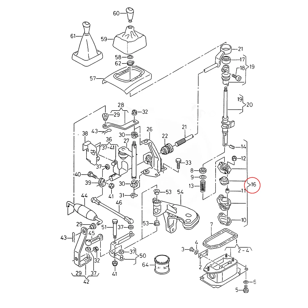 Kit reparación palanca de cambios VW Polo MK2 86C/80 1981-1994 - imagen 5