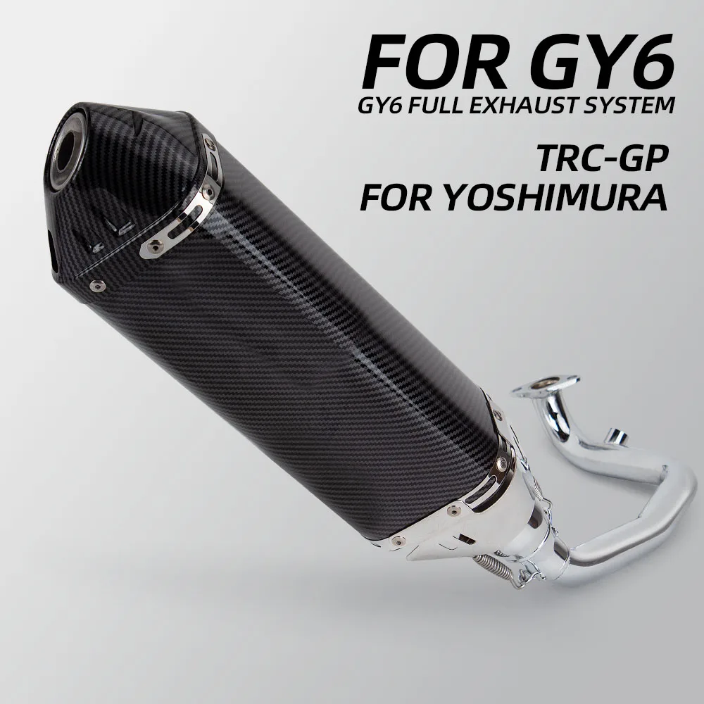 Universal para motor de tanque Yamaha Zuma GY6, 150CC, 200CC, 125CC, sistema completo de escape para patinete, silenciador de TRC-GP con tubo frontal DB Killer