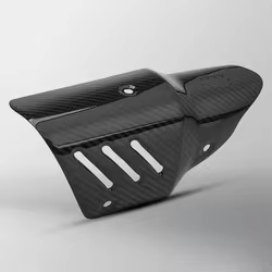Tubo silenciador de escape para moto con protector térmico de carbono real