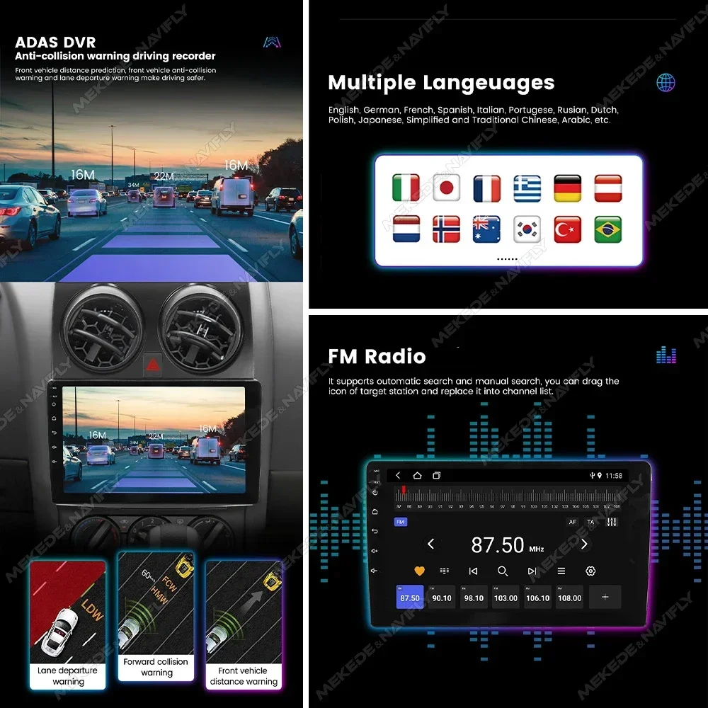 Radio Android Auto MEKEDE con GPS para Mitsubishi Outlander 2 - imagen 3