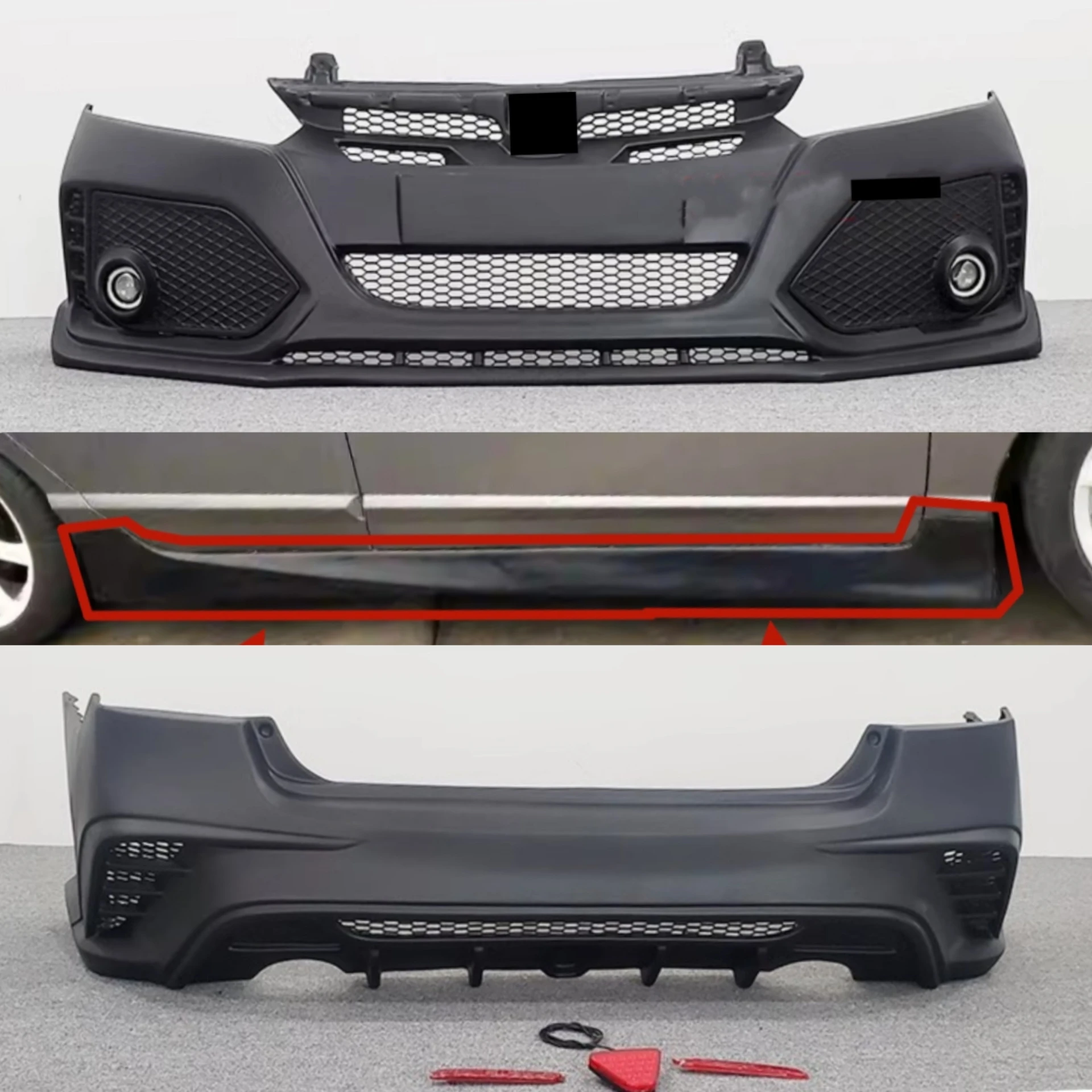 Faldones laterales sin pintar – Honda Civic VIII 2005-2009