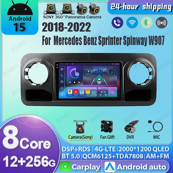 Radio Multimedia Android CarPlay para Mercedes-Benz Sprinter 2018-2022