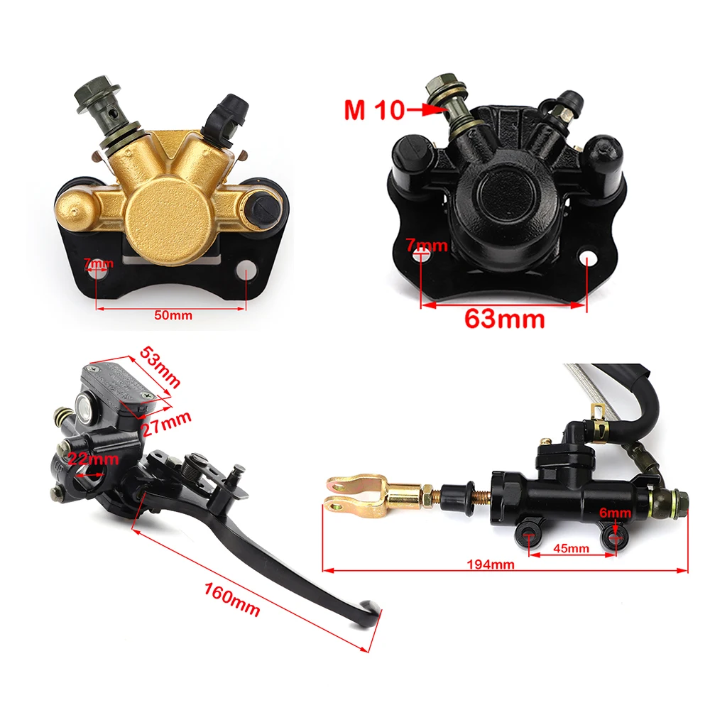 Conjunto de frenos hidraulicos de disco para buggy UTV y ATV 50-250cc - imagen 2
