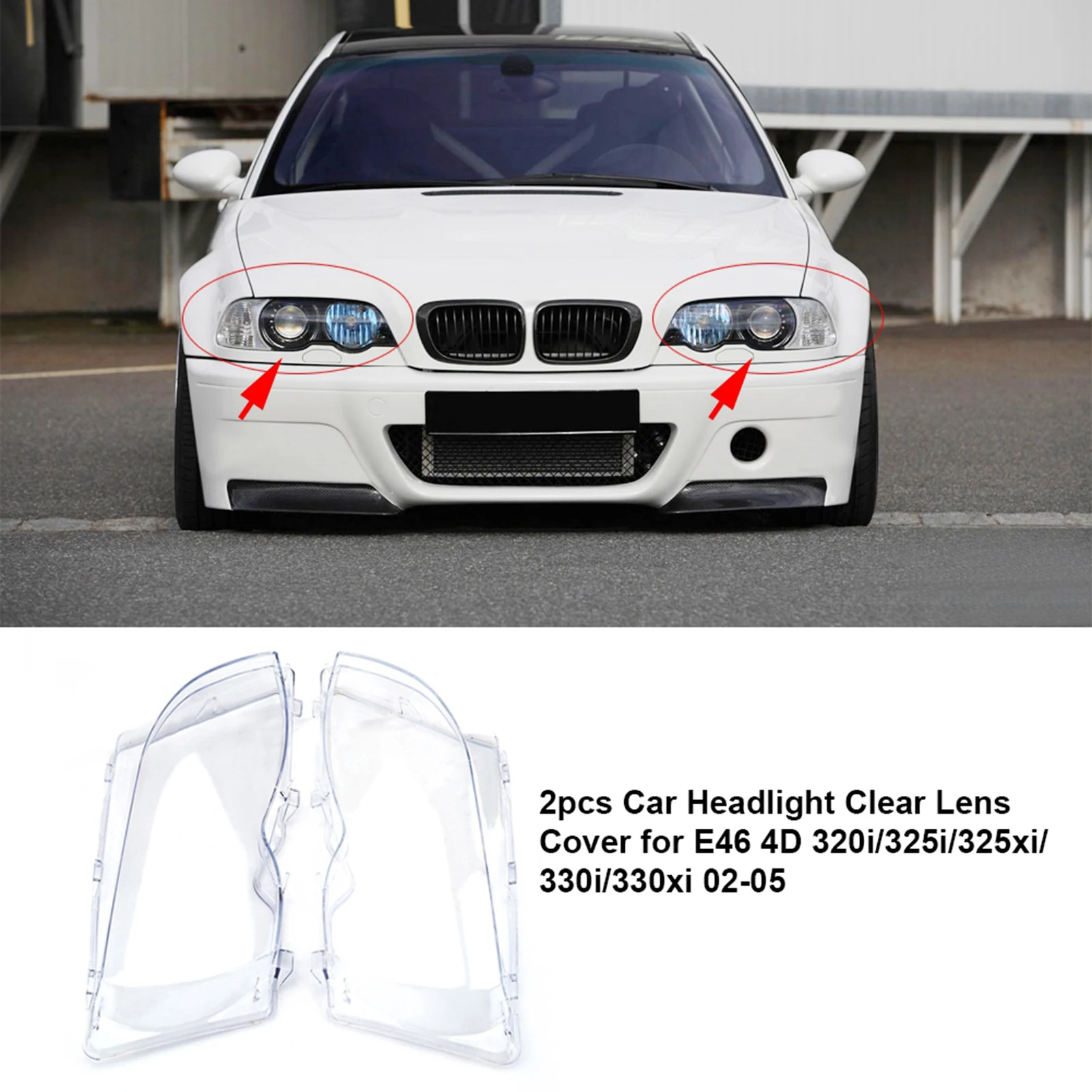 Tulipa de faro BMW E46 4 puertas 2002-2005 transparente - imagen 4