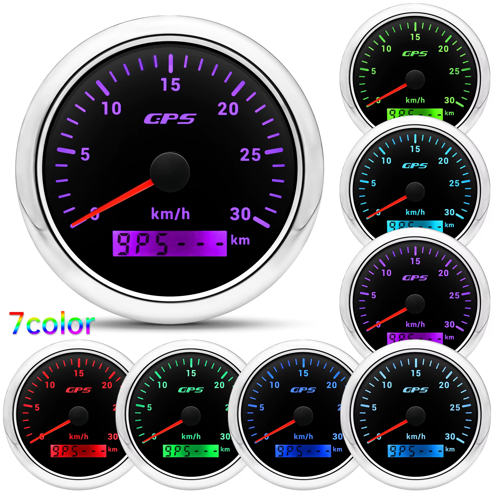 Velocímetro digital GPS ZMFJH de 85 mm con pantalla LCD