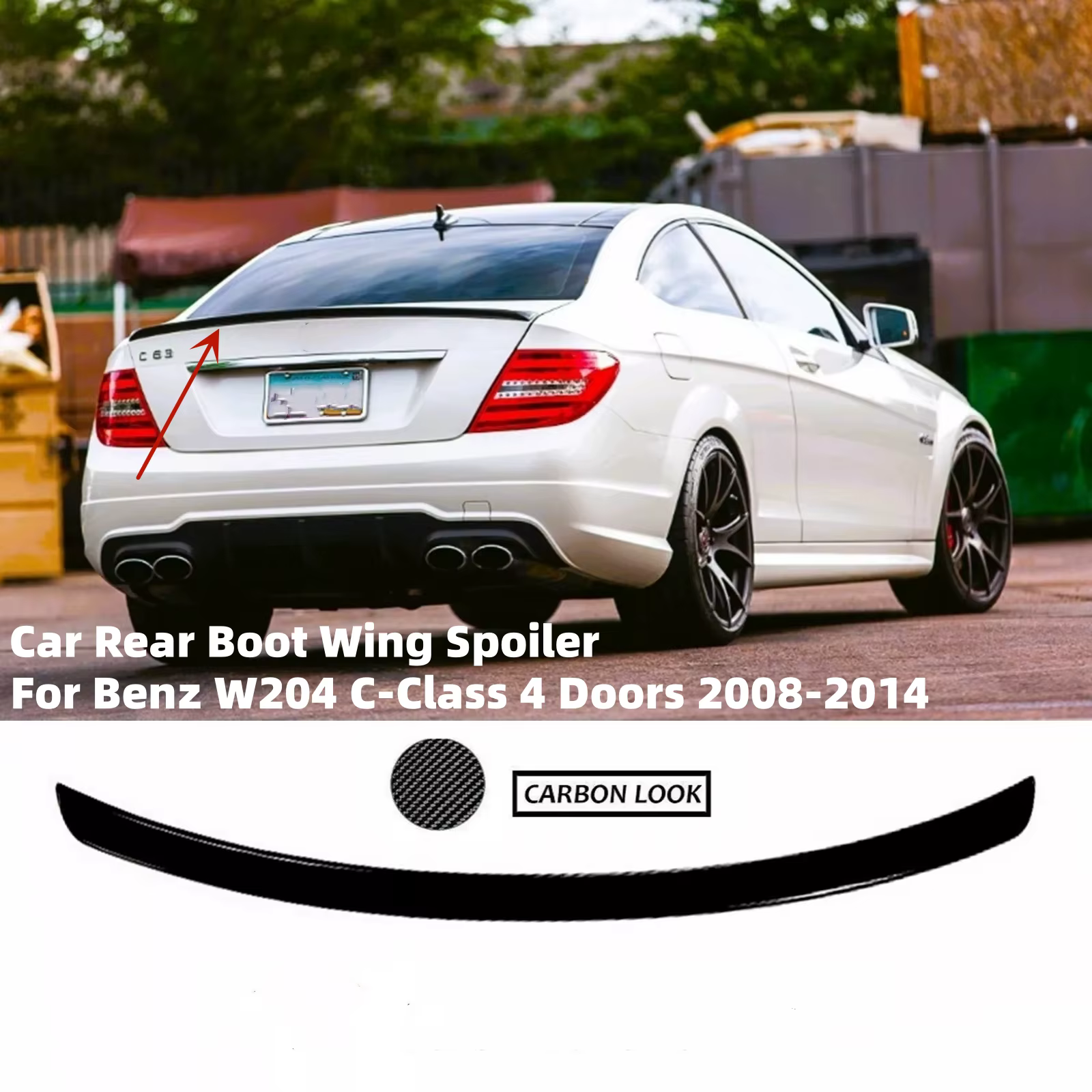 Alerón trasero Mercedes-Benz W204 Clase C – C180 C200 C300 C63 2008-2014