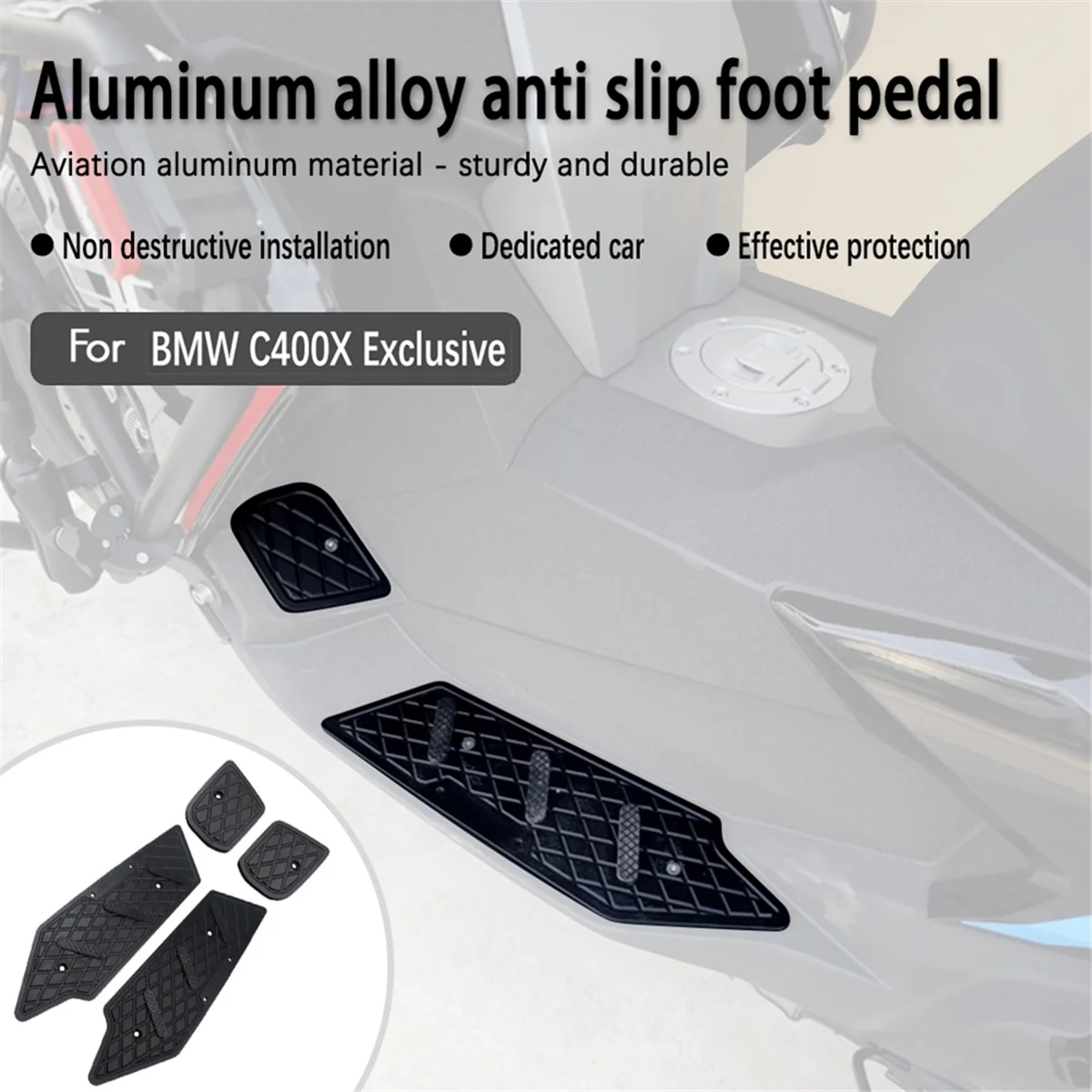 Reposapiés de aluminio antideslizantes para BMW C 400 X - imagen 5