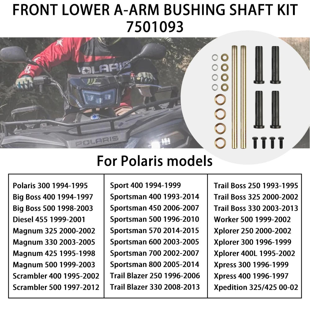 7501093   Kit de bujes de eje de A-ARM inferior delantero para Polaris Sportsman 400 500 570 600 700 800 para Trail Blazer 250 330 400 - imagen 3