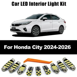 ZITWO 9 Uds accesorios de bombilla de coche para Honda City Hatchback Sedan 2024 2025 2026 Kit de lámpara de placa de matrícula de luz Interior LED