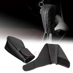 Funda negra de cuero sintético para pomo de cambio automático universal