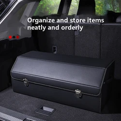 Organizador de maletero plegable negro con compartimentos y asas