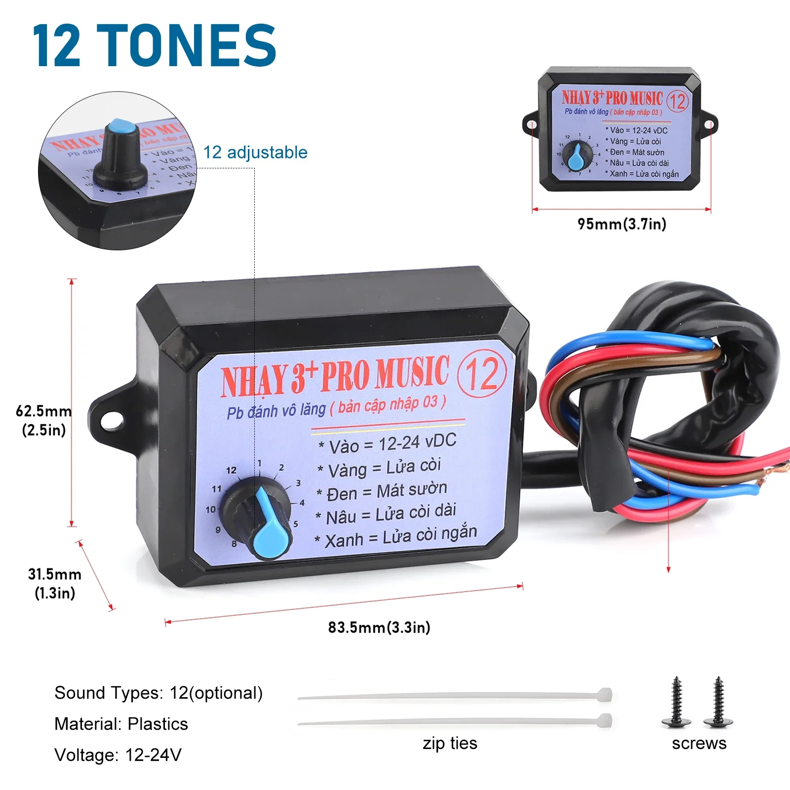 Controlador de bocina 12-24V con 12 efectos para coche, camión y moto - imagen 4