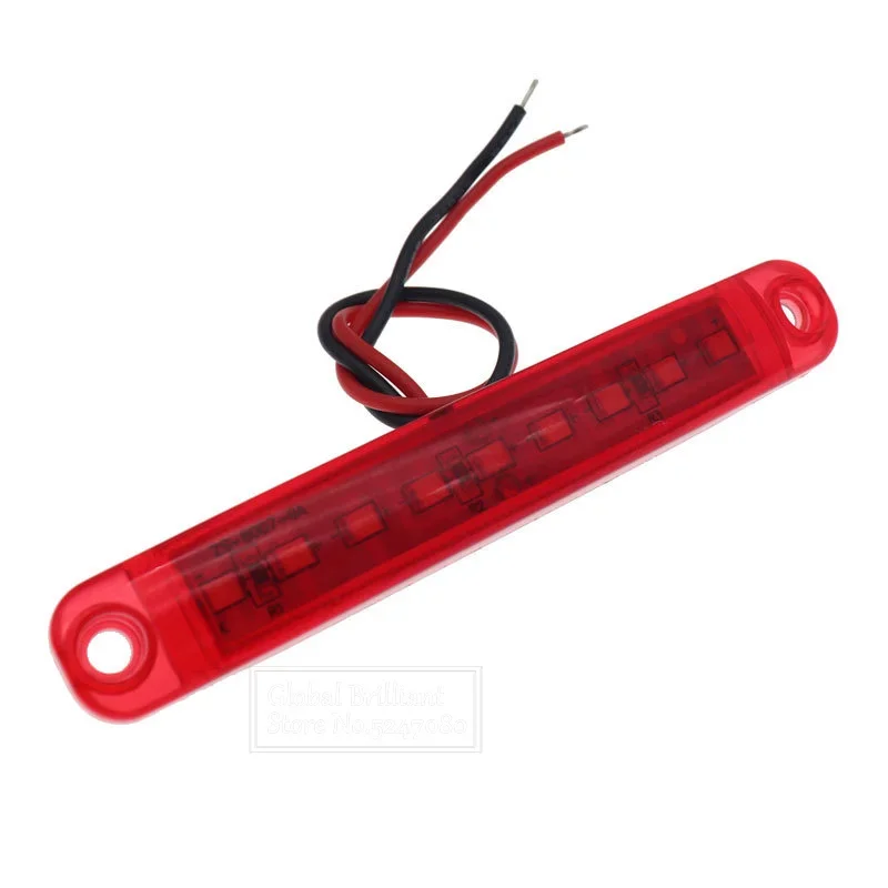 2 uds rojo 9LED autobús camión remolque camión 24V luces LED luz de posición lateral luz LED impermeable indicador trasero luz de estacionamiento - imagen 4