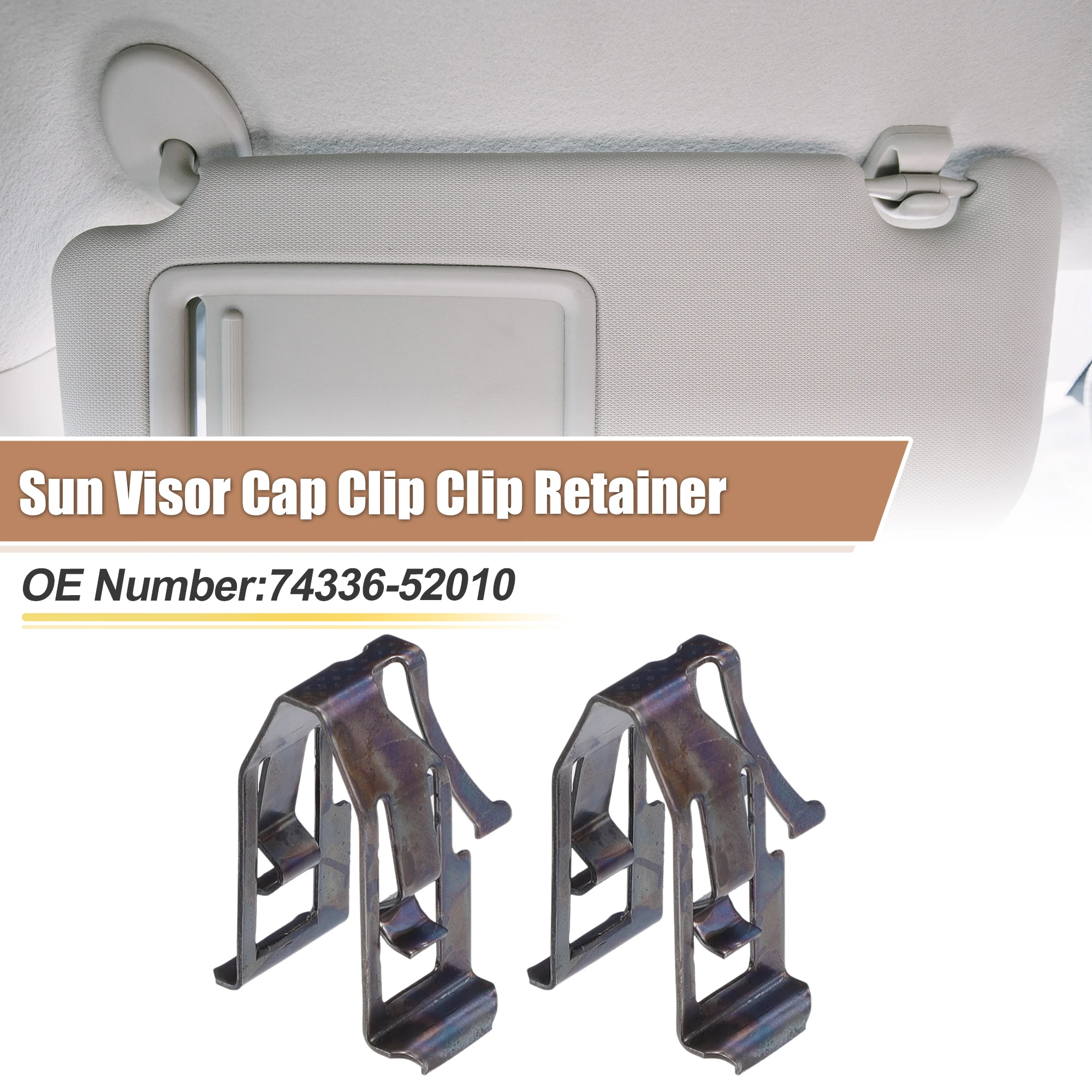 UXCELL 2 uds tapa de visera de hierro negro Clip retenedor No.74336-52010 para Toyota Land Cruiser Camry Yaris Corolla para Lexus