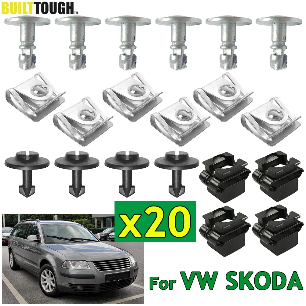 20X Under Engine Gearbox Cover Clip Kit Undertray Shield Body Fastener Screw For VW Passat B5 SKODA Superb I 8D0805121 8D0805960