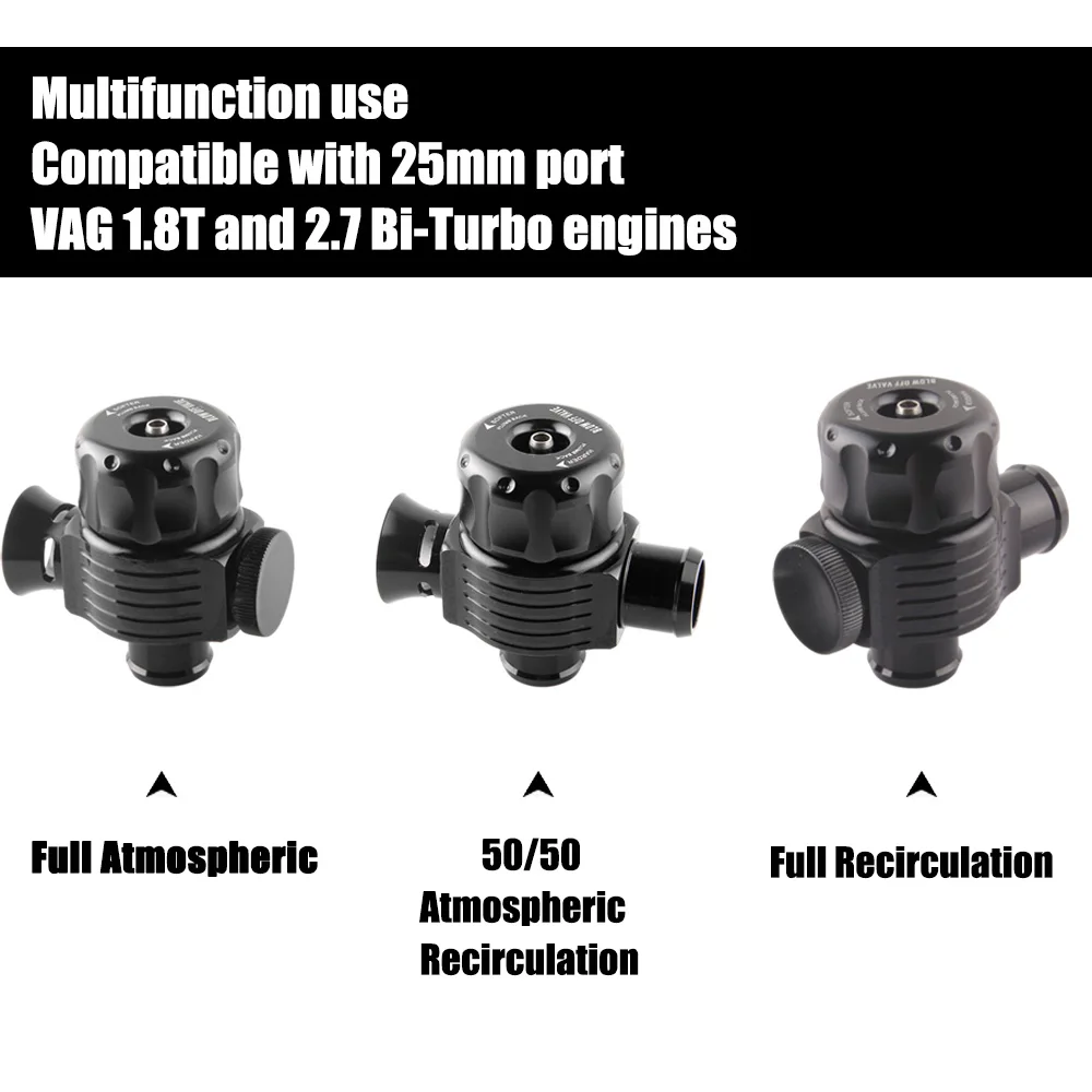 Válvula BOV turbo doble puerto aluminio 25mm – Compatible Audi VW Seat 1.8T - imagen 3