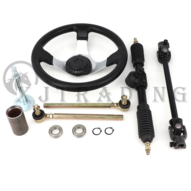 Kit de dirección para kart 110 cc con volante, cremallera y bieletas