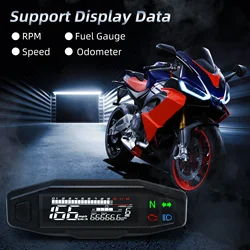 Tacómetro digital LCD universal de moto con velocímetro y odómetro