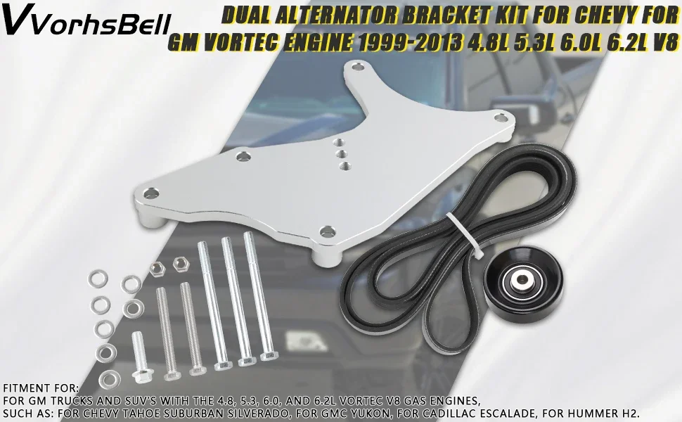 Soporte doble alternador LS vista frontal