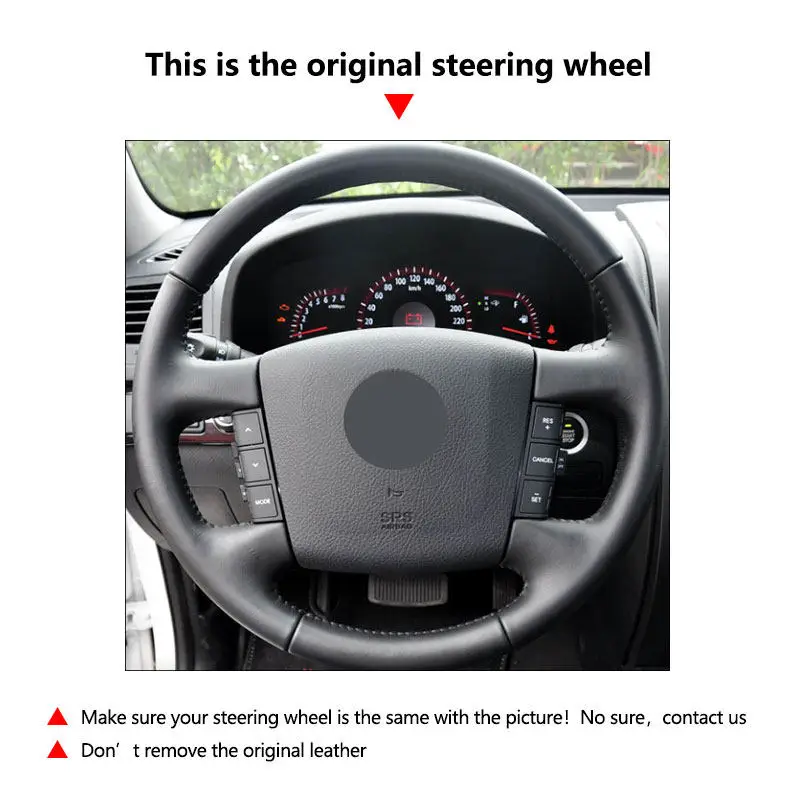Protector volante Kia Carens 2004-2006 microfibra perforada cosido mano - imagen 4