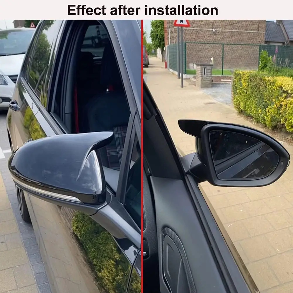 Carcasa de retrovisor negra brillante para VW Golf 7 MK7/MK7.5 GTI/R - imagen 2
