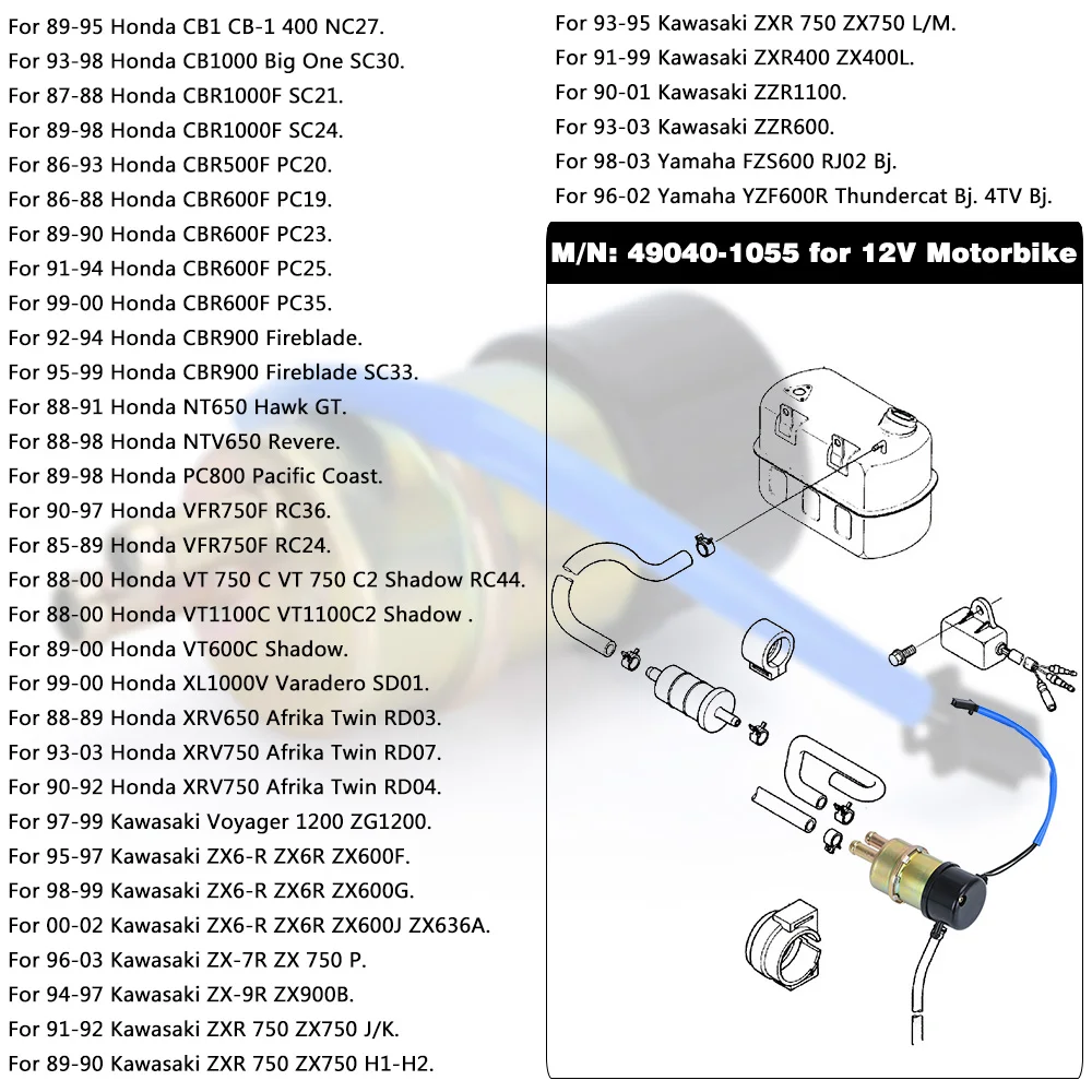 Bomba de combustible WLR DZB11 para Honda VT700C Shadow 750 - imagen 2