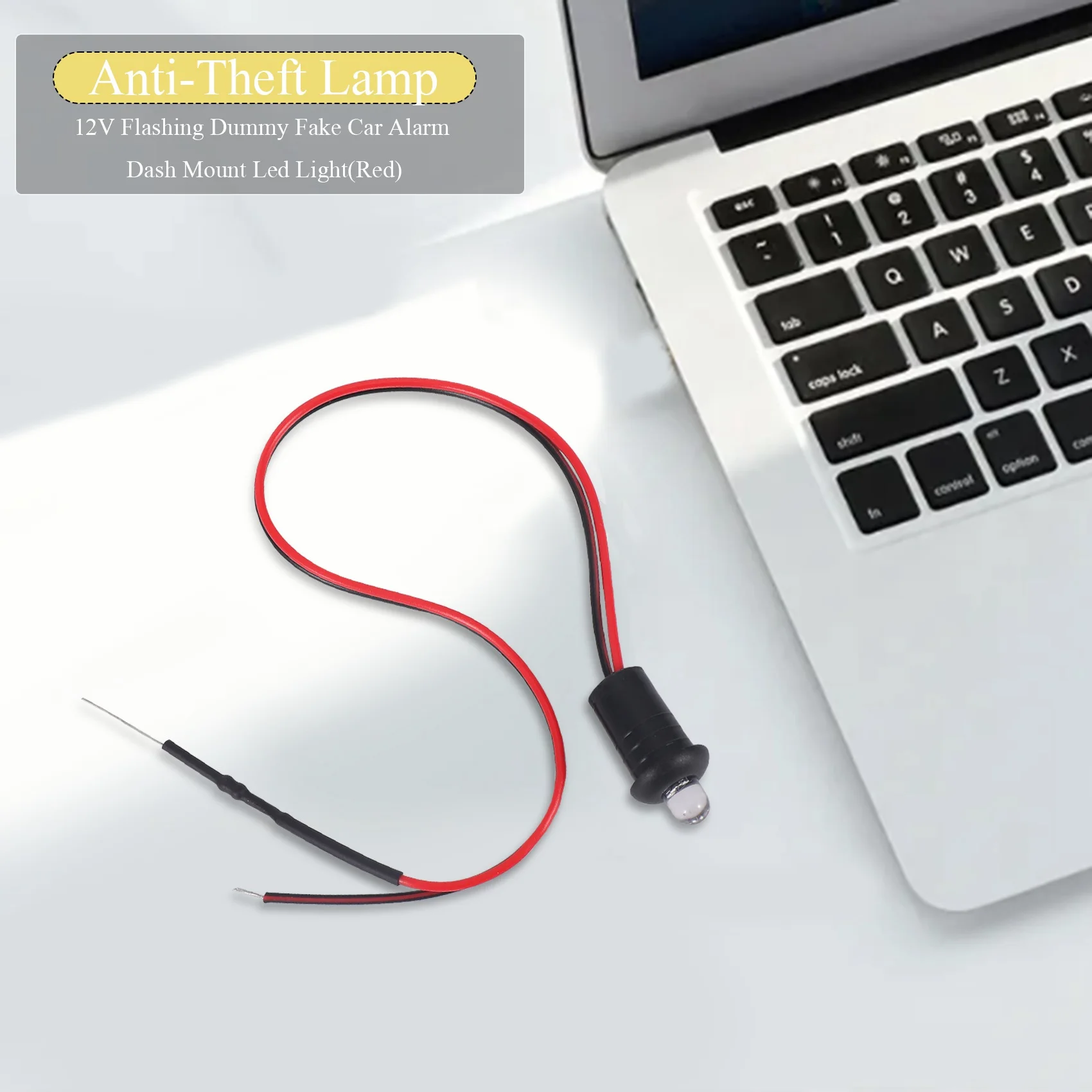 Luz LED intermitente 12V para salpicadero con alarma falsa roja - imagen 5