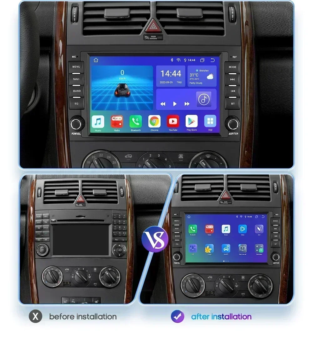 Hizpo 8 "pantalla Multimedia Android para Mercedes Benz B200 Sprinter W906 W639 AB clase W169 W245 Viano Vito coche Auto Radio 8 + 128G - imagen 3
