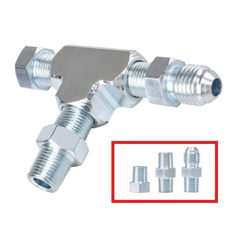 Adaptador en T 1/8 NPT a 4AN para sensor de presión de aceite - imagen 3