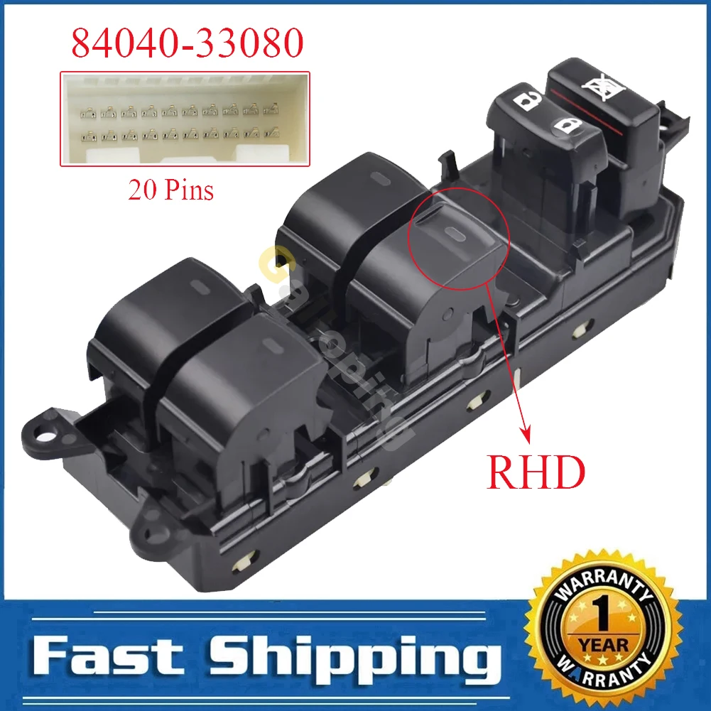 84040-33080 Interruptor de elevalunas Toyota y Lexus, volante derecho