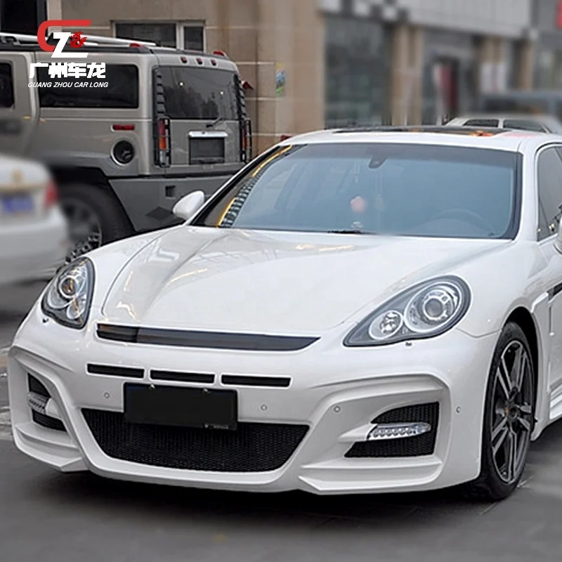 Para el viejo Porsche Panamera mejora estilo WALD Kit de carrocería de coche parachoques delantero parachoques trasero faldas laterales alerón y embellecedor de rueda parachoques de coche - imagen 4