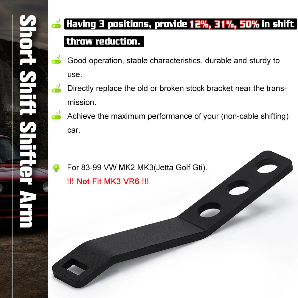 Kit palanca corta short shift para VW Golf Jetta MK2 MK3 – 3 posiciones - imagen 2