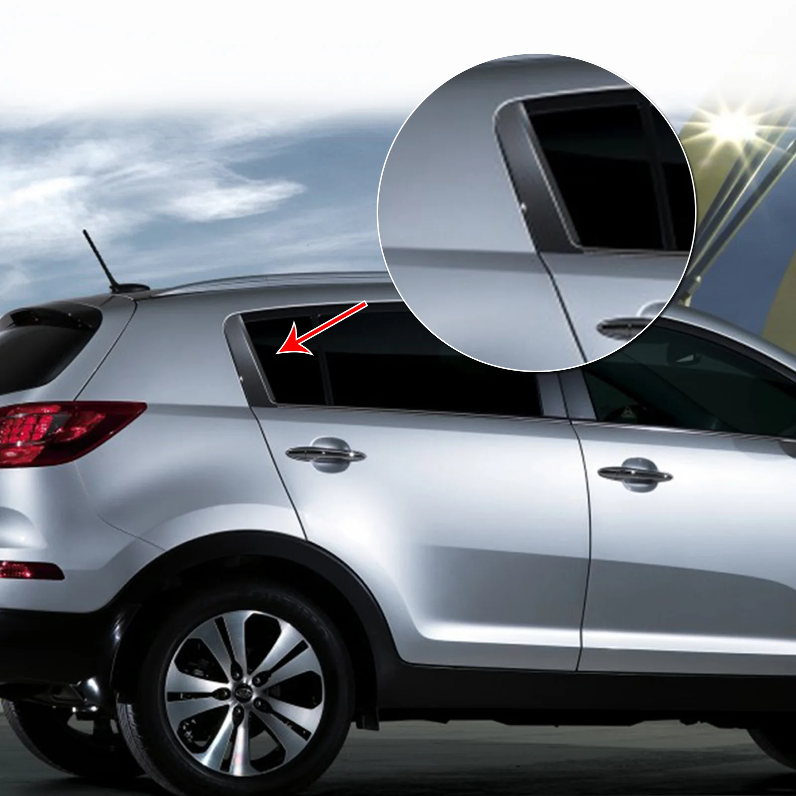 Moldura puerta trasera exterior negra KIA Sportage 2011-2016 - imagen 5