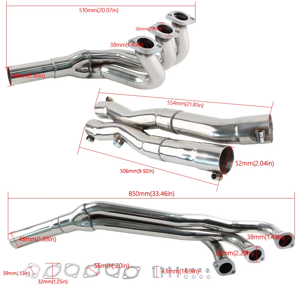 Colector de escape tubular largo BMW E30 M20 320i 323i 325i - imagen 3