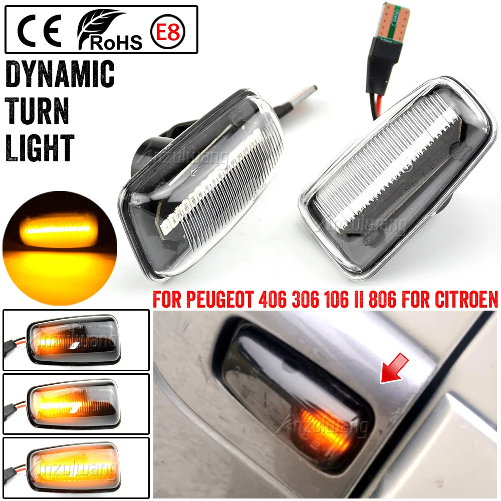 Señal de giro LED lateral dinámica – Peugeot 106 306 406 806 Expert, Fiat Scudo y Ulysse - imagen 2