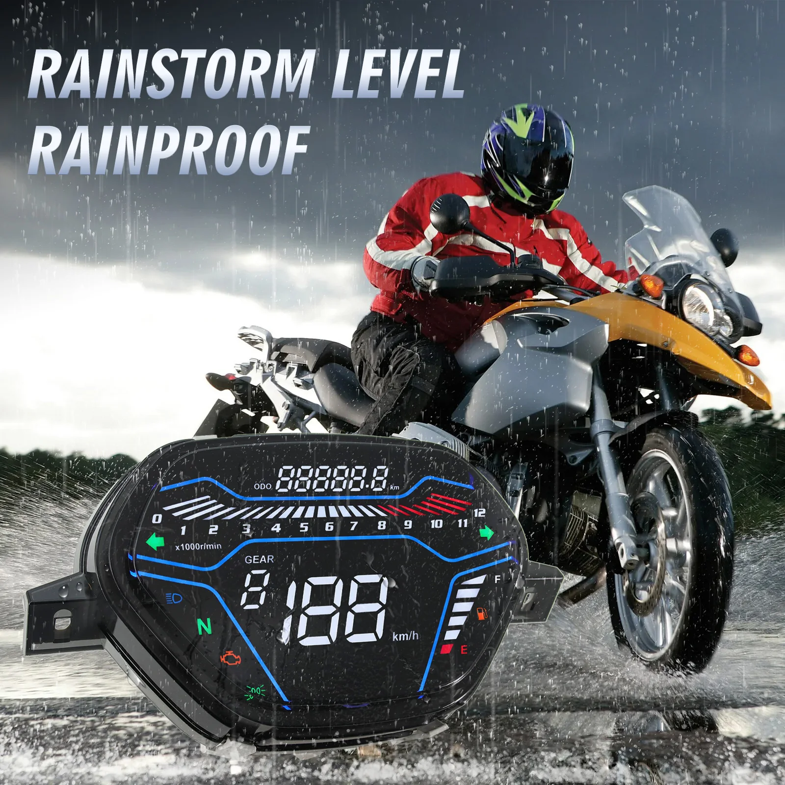 Velocímetro LED digital universal para motocicleta con odómetro - imagen 3