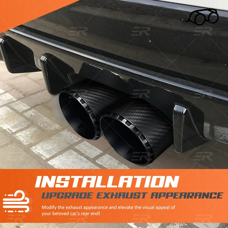 1 Uds. Punta de escape doble genuina elipse entrada accesorios de coche tubo de escape de fibra de carbono negro para BMW G28 coches herramientas silenciador - imagen 4