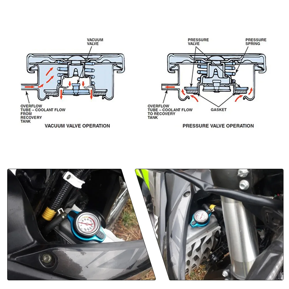 Tapa radiador Racing 1.3 BAR con medidor temperatura agua refrigerante - imagen 5