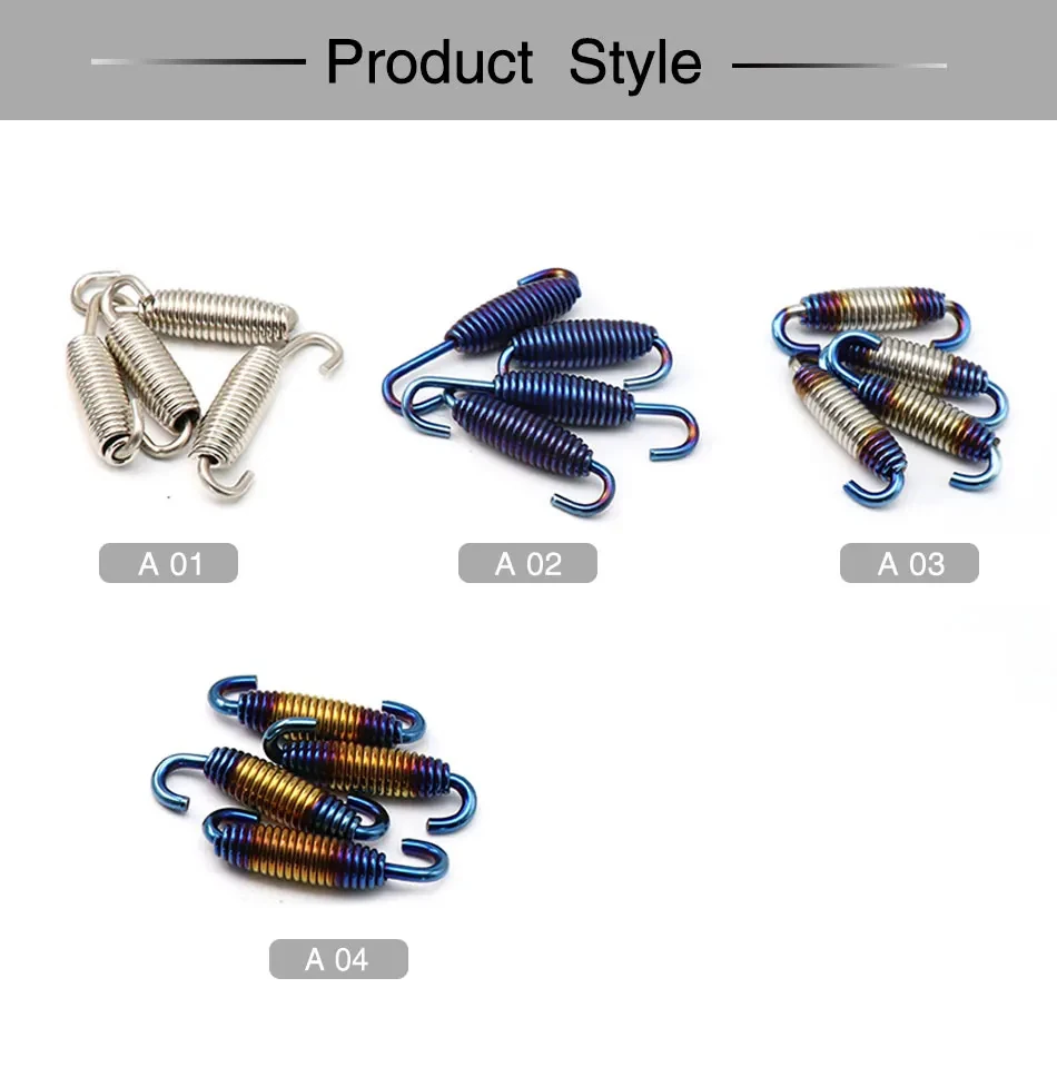Resortes de acero inoxidable para tubos de escape de motocicleta