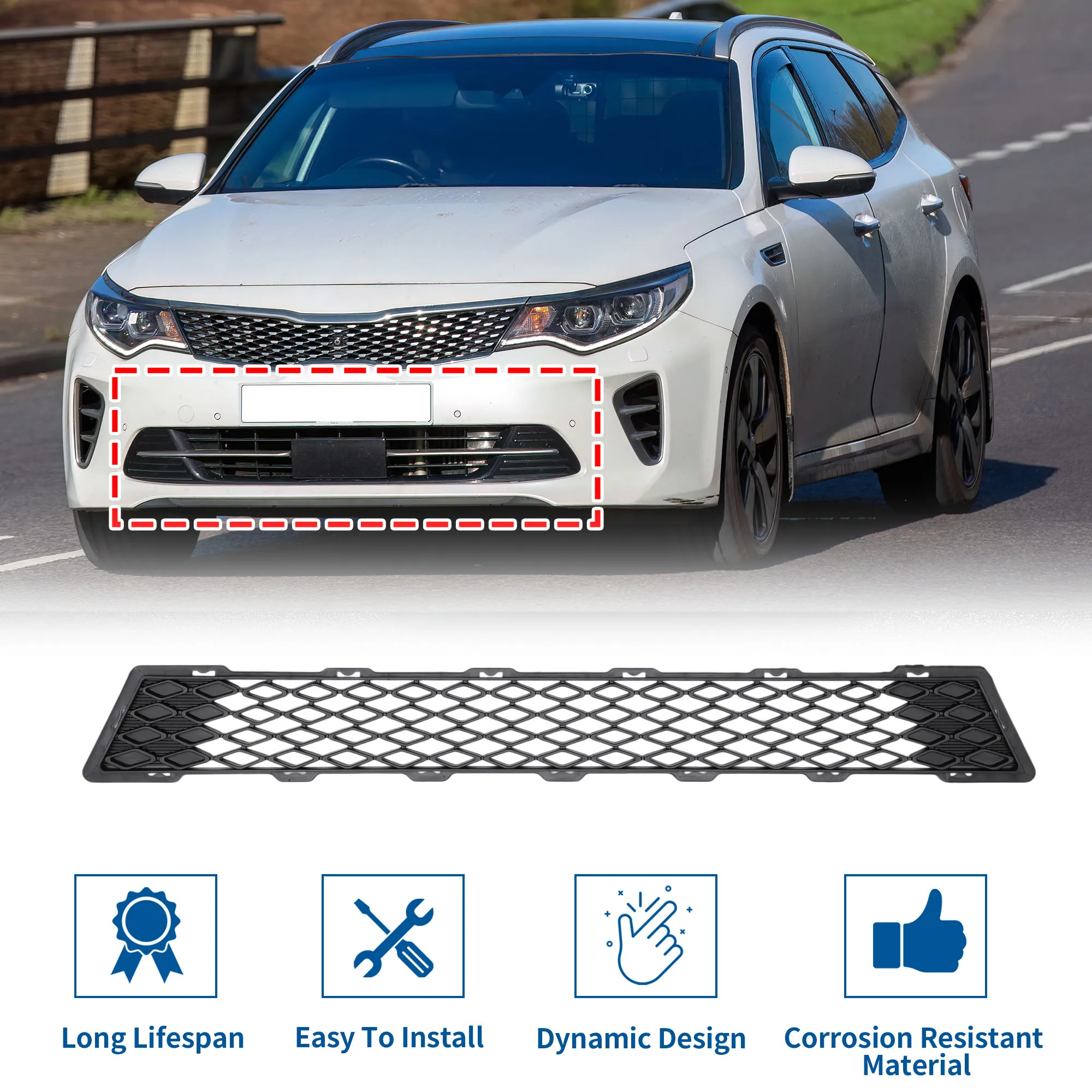 Rejilla inferior de parachoques delantero Kia Optima 2015 UXCELL - imagen 3