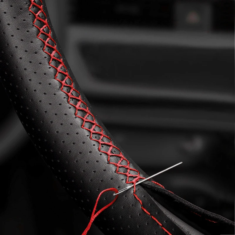 Funda de volante de cuero perforado para Skoda Octavia y Fabia - imagen 5