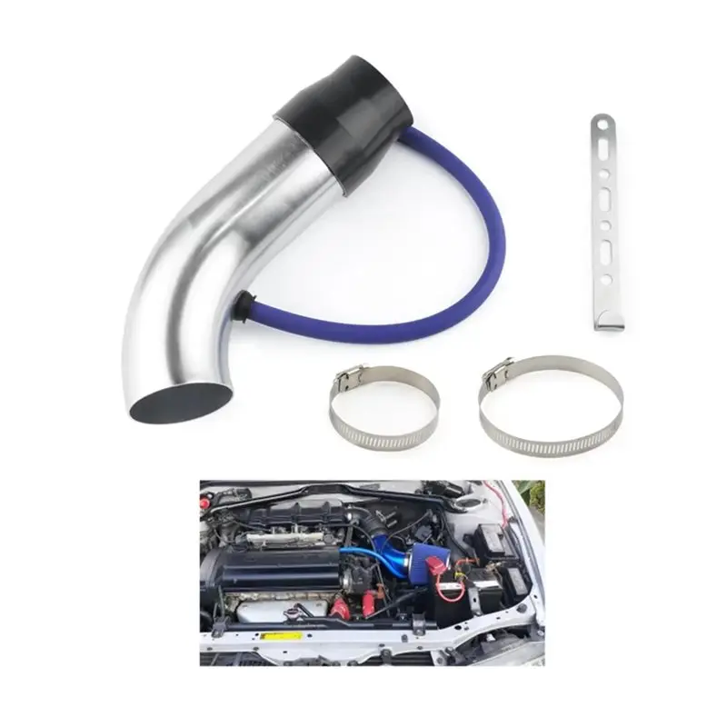 Kit admisión aire frío 3" aluminio plateado con tubo inducción turbo - imagen 2