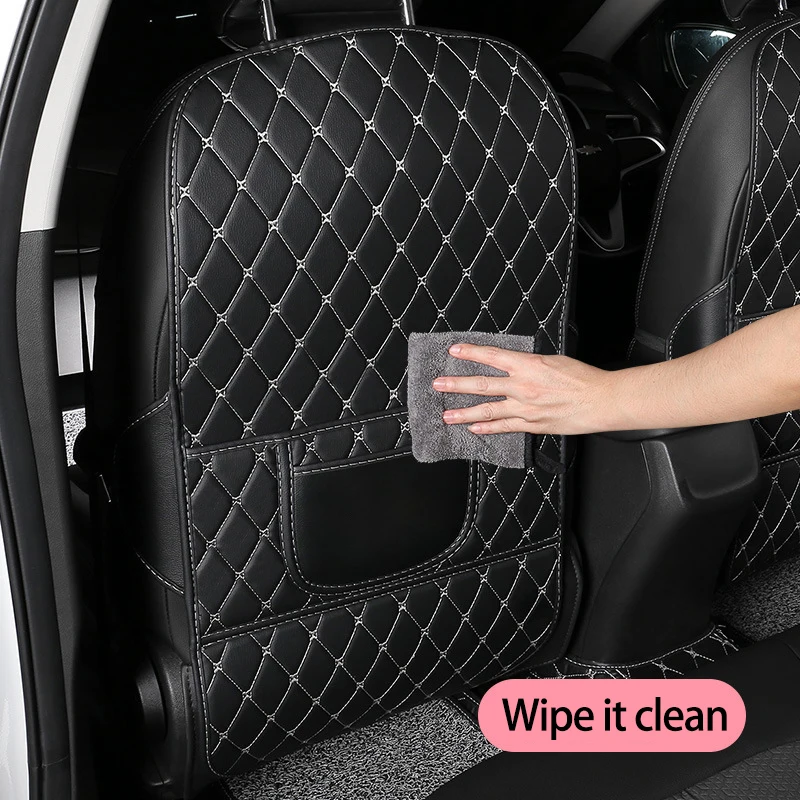 Nuevas alfombrillas antipatadas de cuero PU para coche, funda protectora trasera para asiento de coche para niños, almohadilla antisuciedad para asiento trasero de coche, accesorios para coche - imagen 4