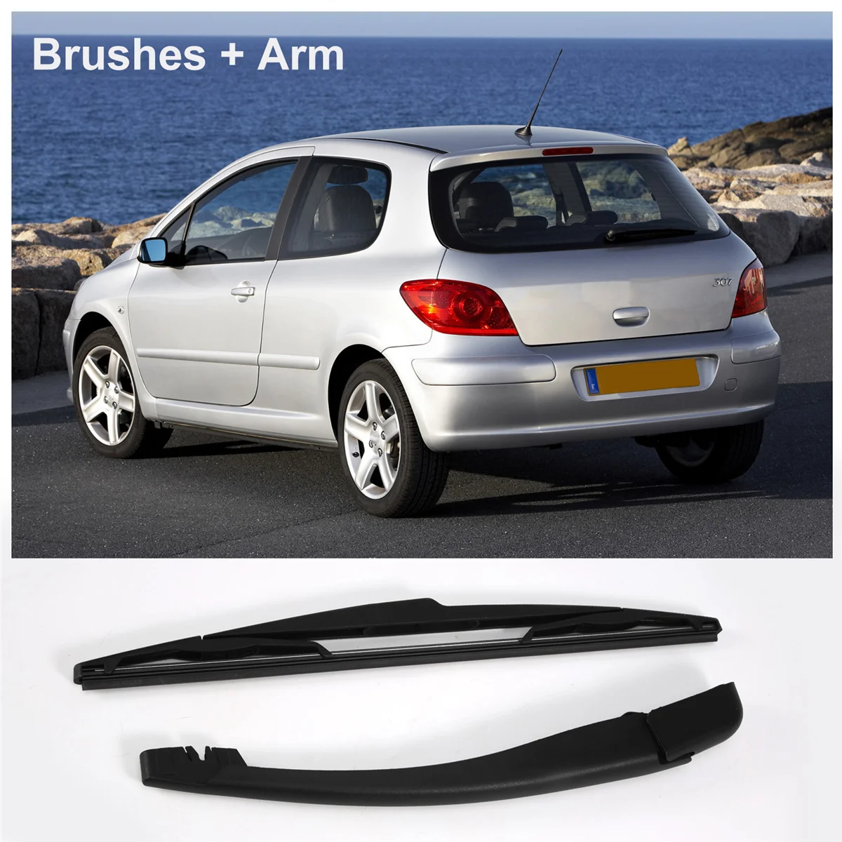 Brazo limpiaparabrisas trasero con cepillo para Peugeot 307 SW - imagen 3