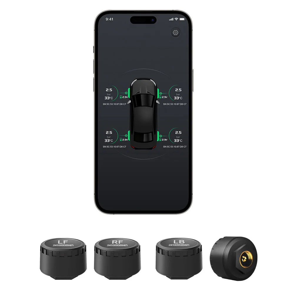 Sistema TPMS inalámbrico coche con sensores, app para iOS y Android - imagen 4