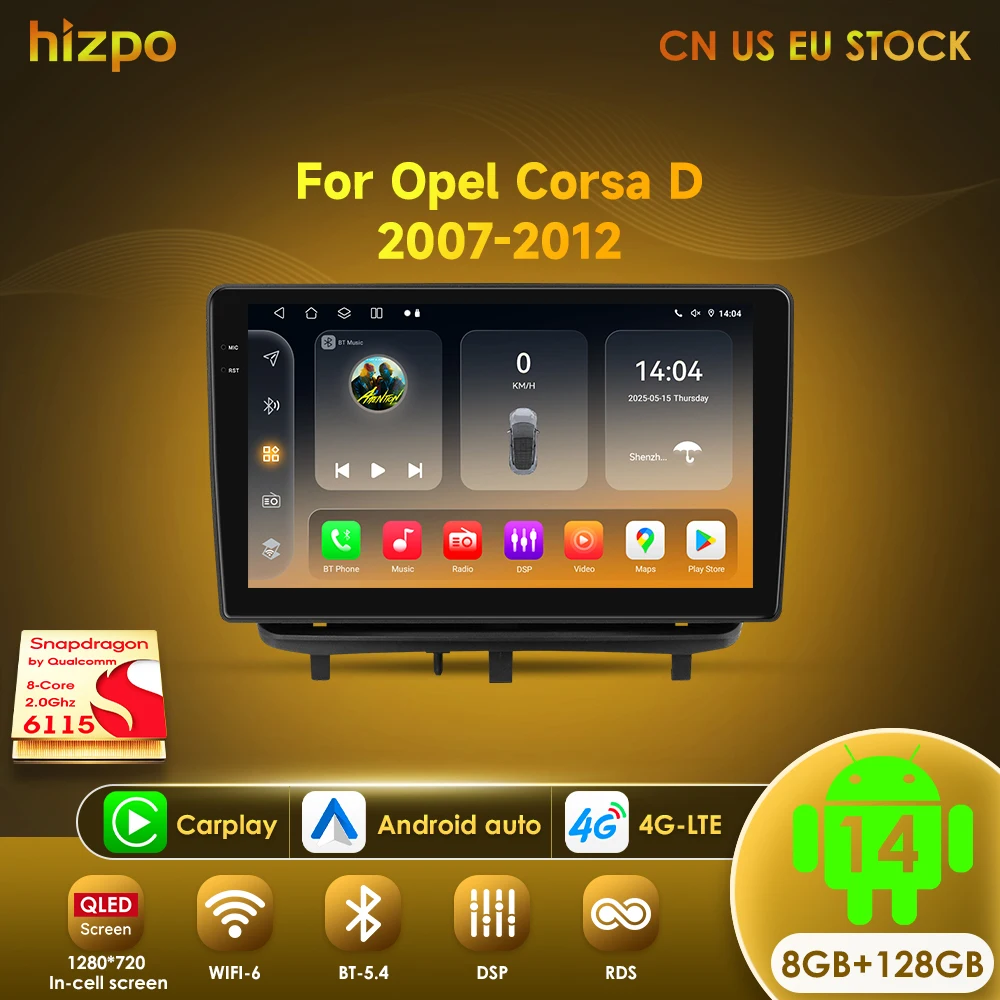 Hizpo radio multimedia CarPlay inalámbrico – Opel Corsa D 2007-2012