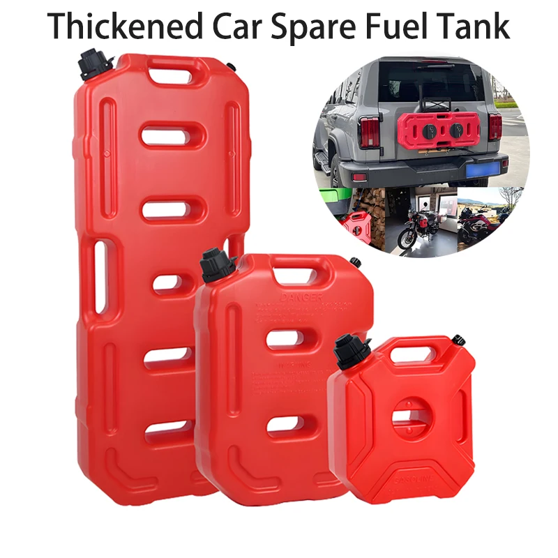 Tanque de gasolina portátil rojo y negro de 5 litros