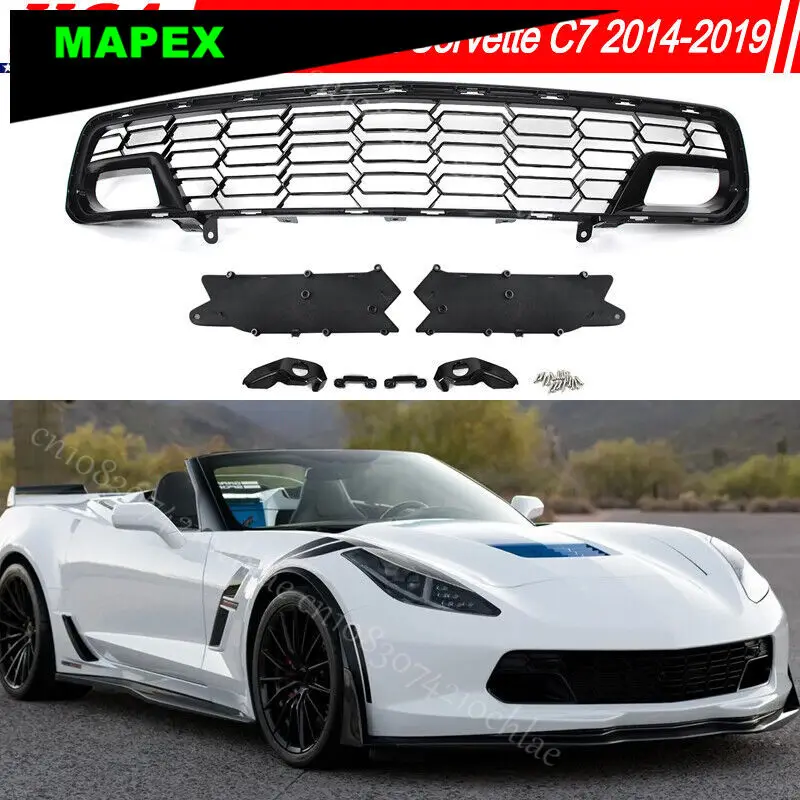 Parrilla paragolpes negro brillante con cámara – Corvette C7 Z06/Z51