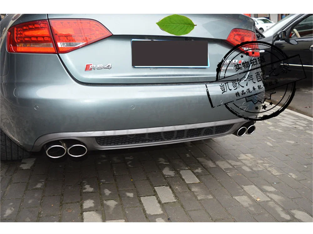 Difusor de labio de parachoques trasero PP, tubo de escape para Audi A4, B8, B8.5, parachoques estándar/Sline, estilo S4, 2009-2016 - imagen 3