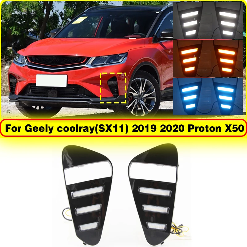 Luz diurna DRL con intermitente secuencial para Geely Coolray SX11